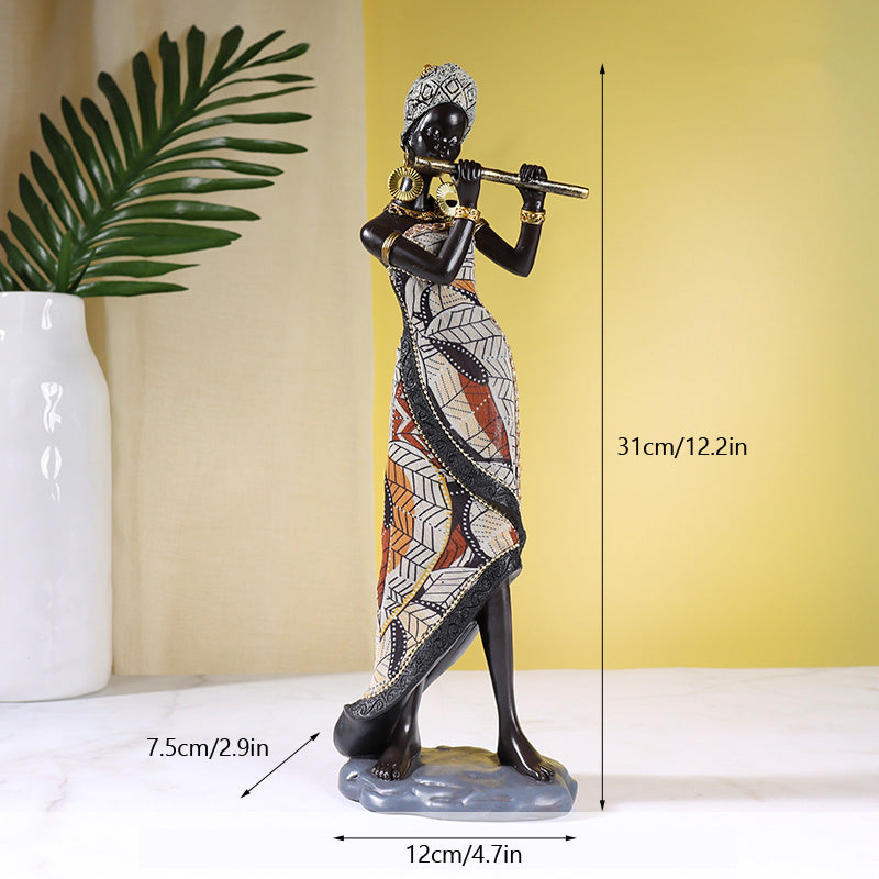 Musicienne africaine (sculpture faite main)