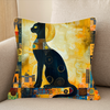 Housse de coussin Silhouette de chat au clair de lune