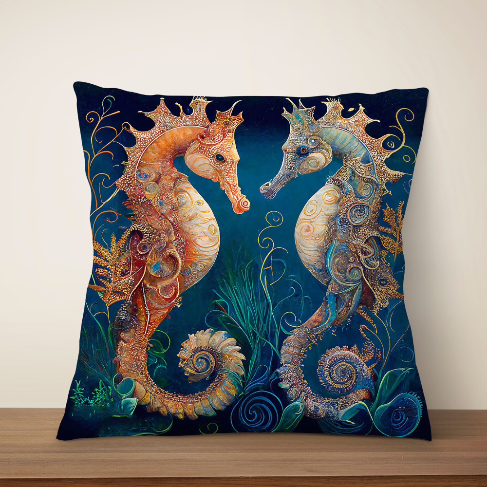 Sea Horse Art Cushion Covers