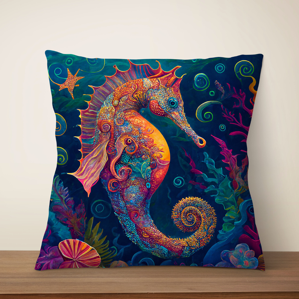 Sea Horse Art Cushion Covers