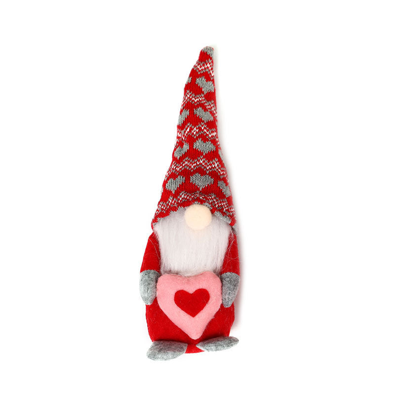 Gnome cœur en laine