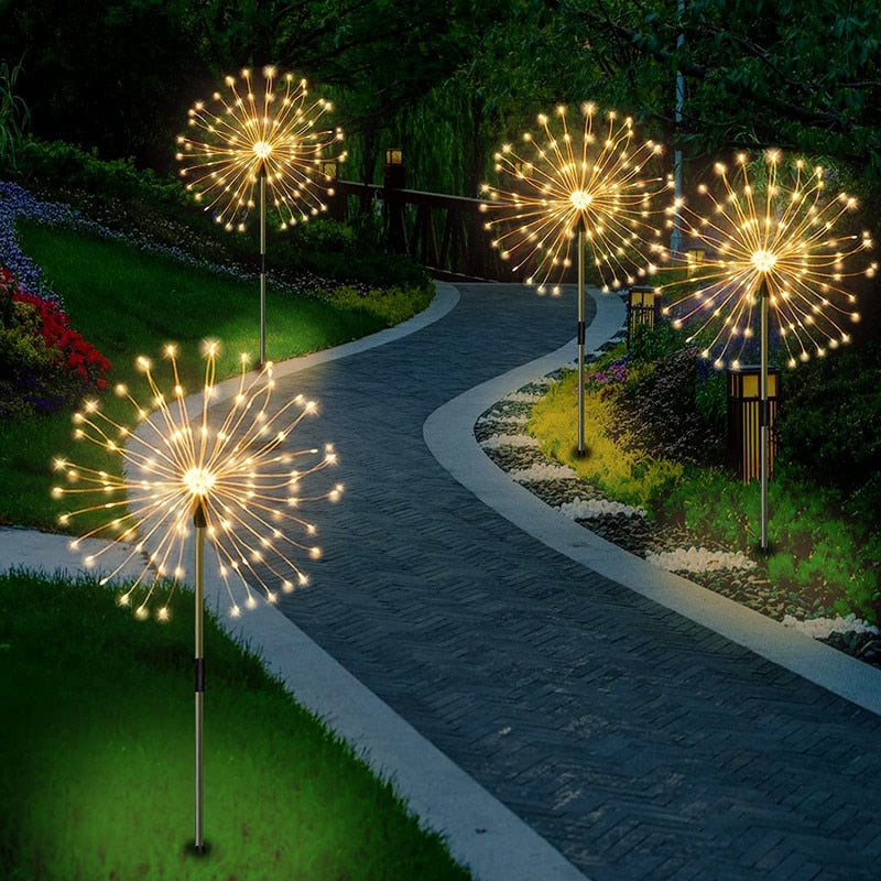 Lampe de jardin en feux d'artifice (imperméable et solaire) –  LucieDecorFrance